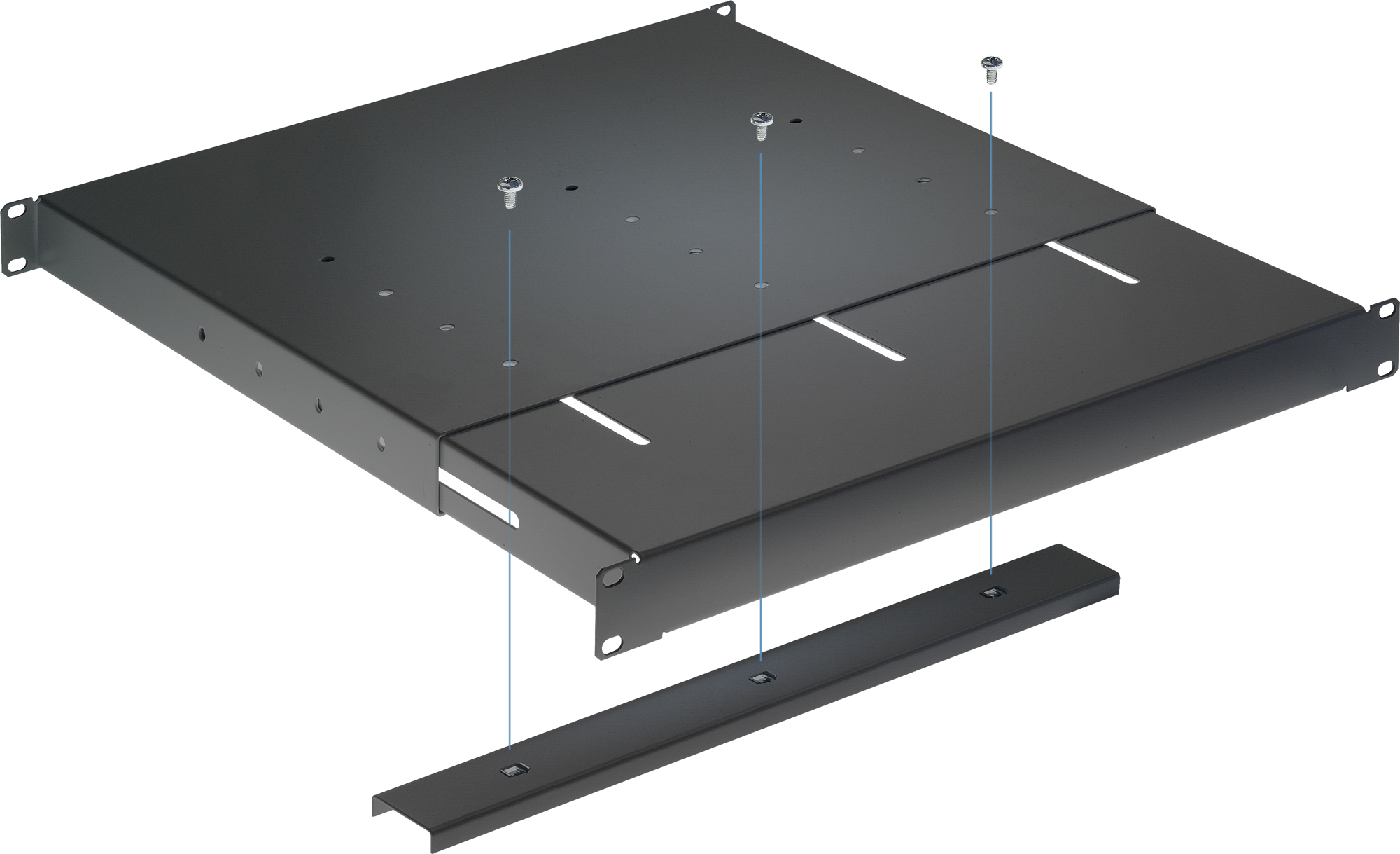 Mensola estensibile per Rack 19'' 1U Nero 4 punti INTELLINET - immagine 3