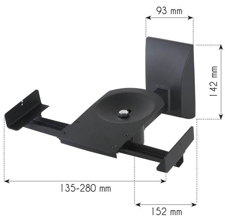 Coppia Staffe Speakers a Parete fino a 25kg Nero TECHLY - immagine 3