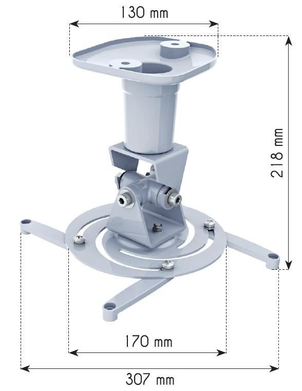Staffa Universale a Soffitto per Proiettore, Bianco TECHLY - immagine 3