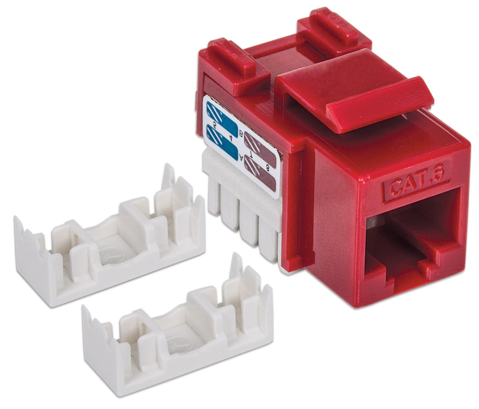 Keystone RJ45 Cat.6 UTP Rosso - Frutto della connettività INTELLINET - immagine 3