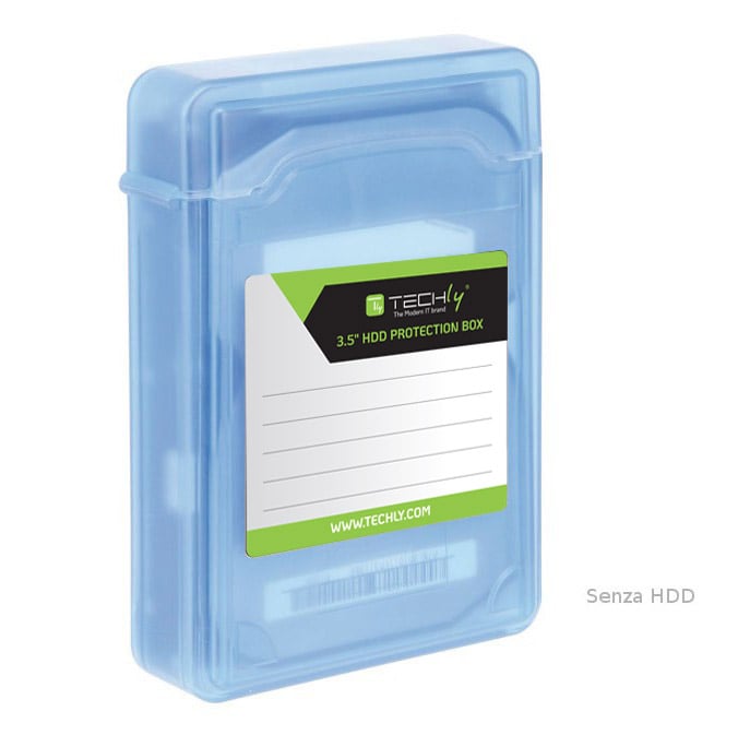 Scatola di Protezione per 1 HDD 3,5'' Azzurro Trasparente TECHLY - immagine 3