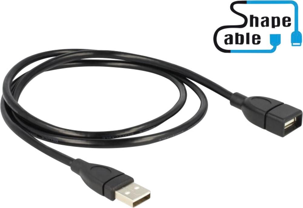 Cavo semi-rigido USB2.0 A Maschio / A Femmina 35cm Nero DELOCK - immagine 3