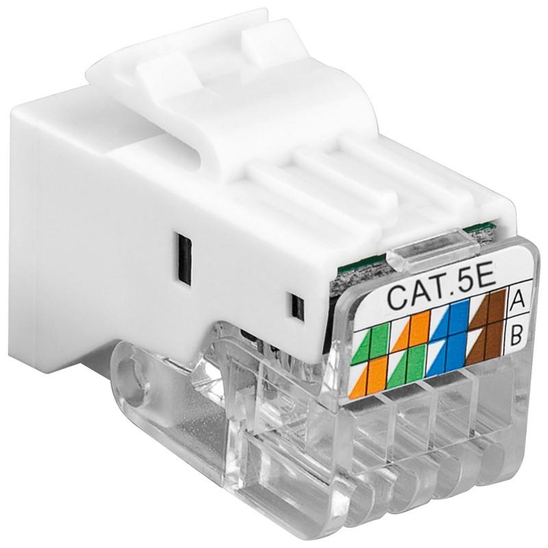 Frutto Keystone Toolless RJ45 Cat5e UTP Snap-In Bianco INTELLINET - immagine 3