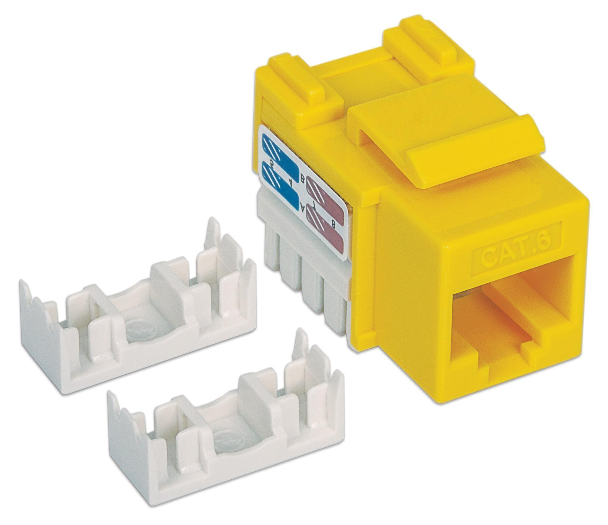 Keystone RJ45 Cat.6 UTP Giallo - Frutto della Connessione INTELLINET - immagine 3