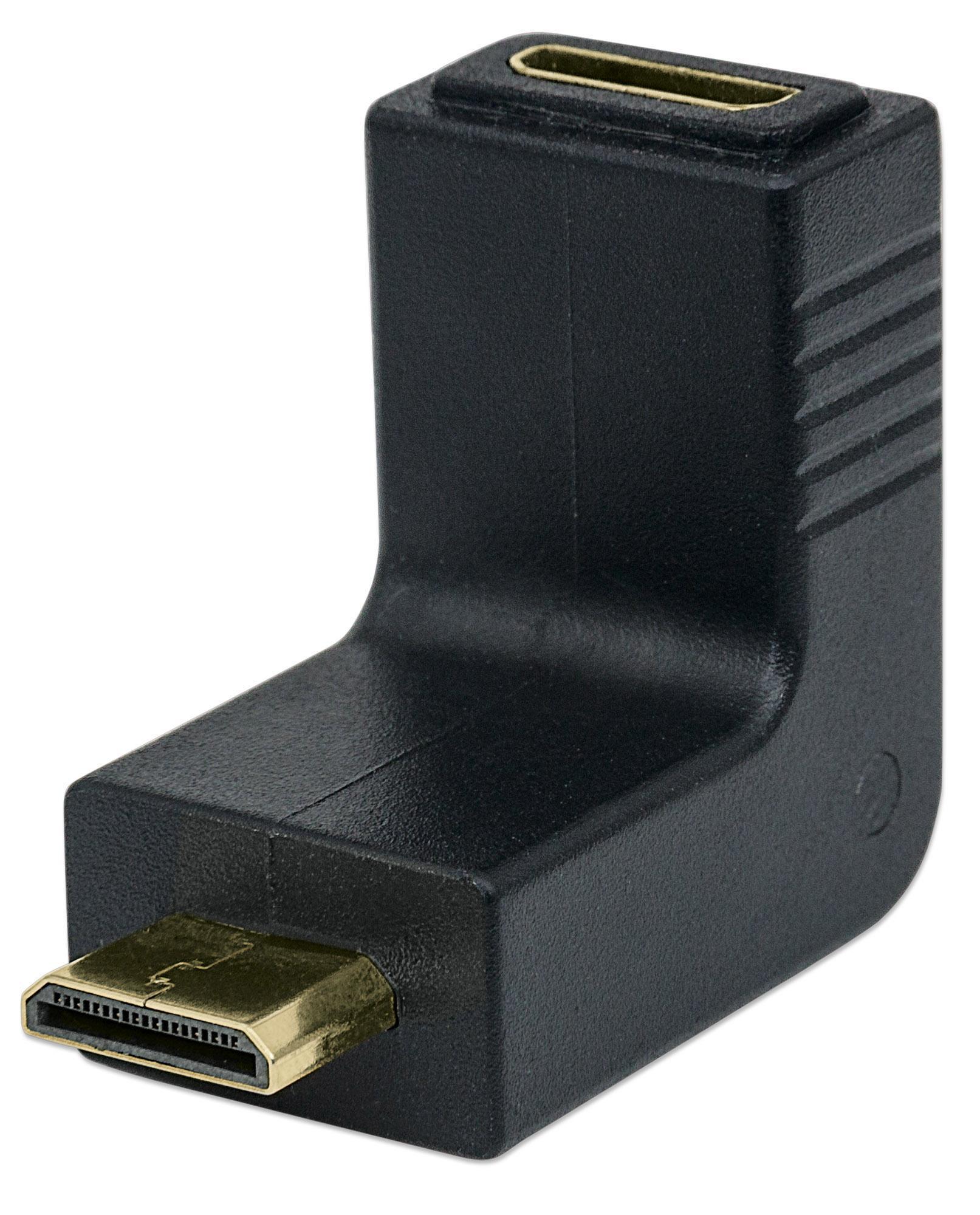 Adattatore HDMI Mini C Femmina a Mini C Maschio Angolato Nero MANHATTAN