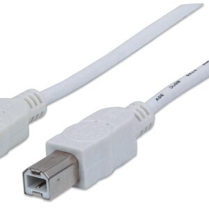 Cavo USB 2.0 A maschio/B maschio 5m Bianco MANHATTAN