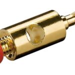 Plug Banana Placcato Oro: Connessione Vite Rosso GOOBAY
