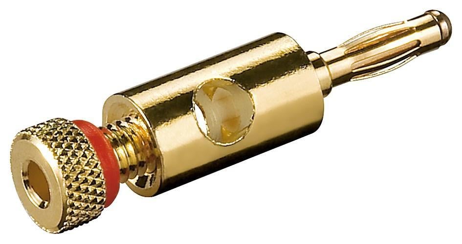 Plug Banana Placcato Oro: Connessione Vite Rosso GOOBAY