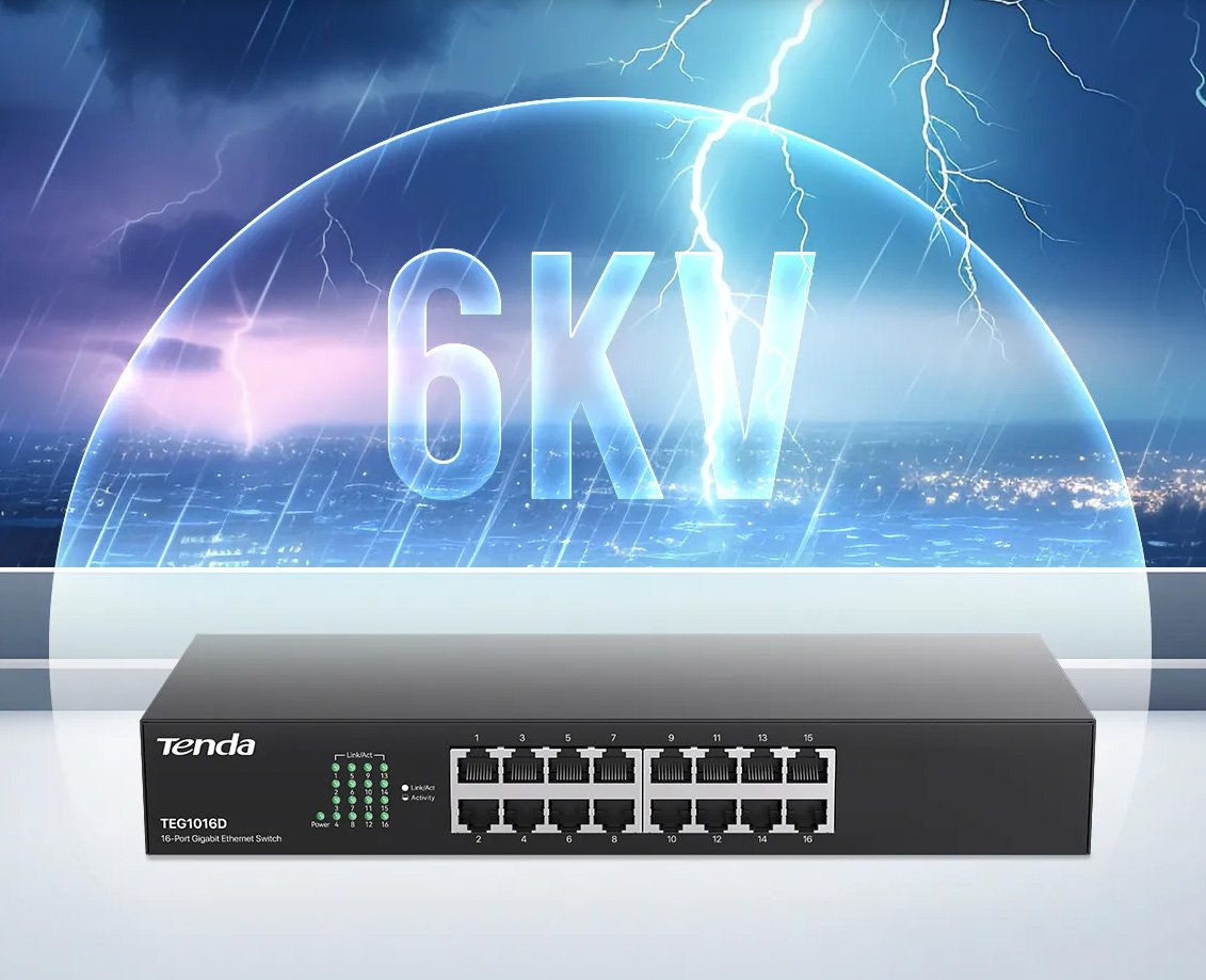 Switch 16 Porte 10/100/1000 Gigabit TEG1016D TENDA - immagine 5