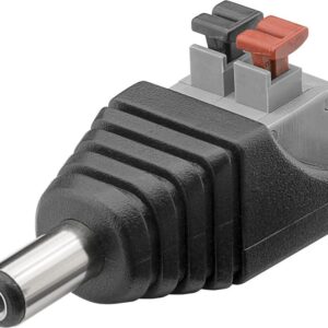 Adattatore Plug DC 2.1x5.5mm Maschio Terminal Block 2 pin con Pulsante GOOBAY