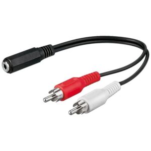 Cavo Audio Stereo 3.5 mm Jack a 2 x RCA 0,20 mt GOOBAY