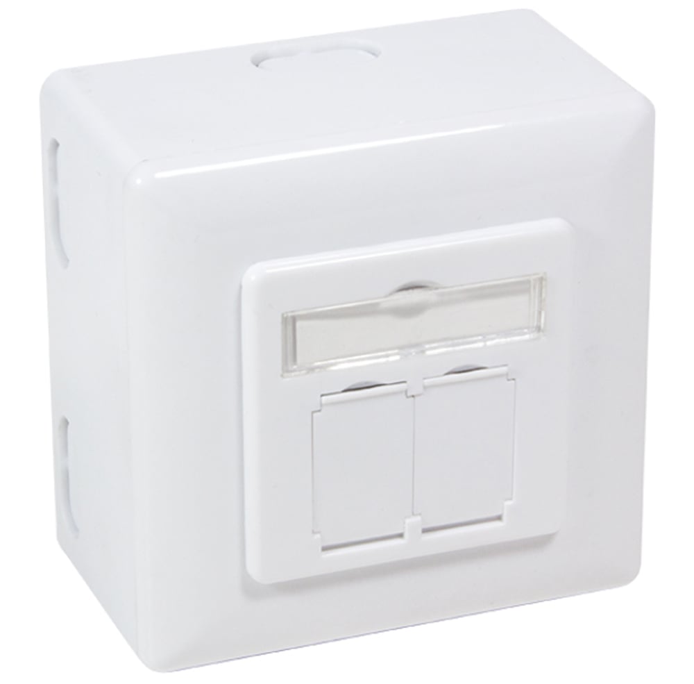 Presa Muro Esterna Bianca 2xRJ45 Cat.6 FTP da Incasso LOGILINK