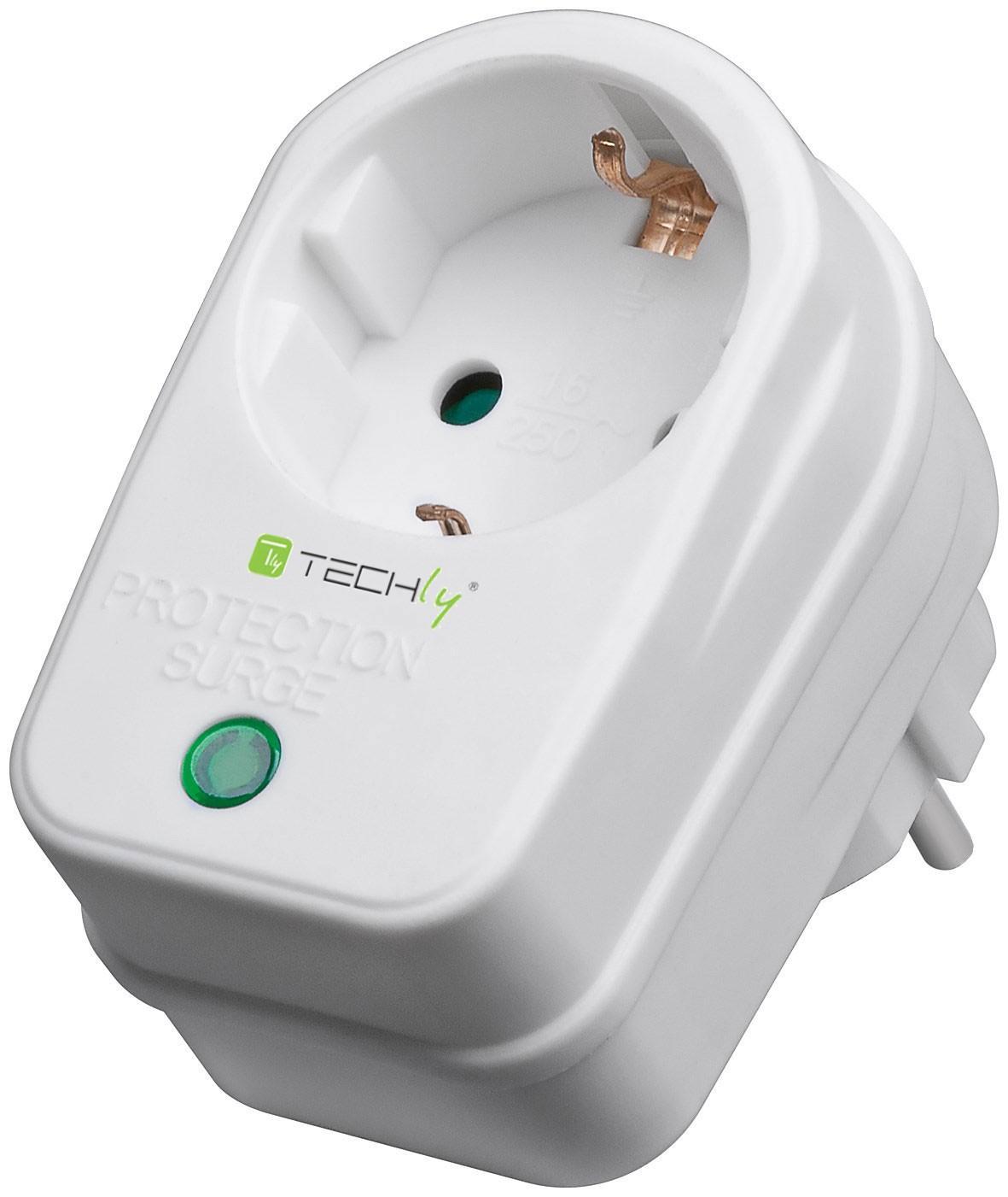 Presa Schuko con Protezione Sovratensione TECHLY