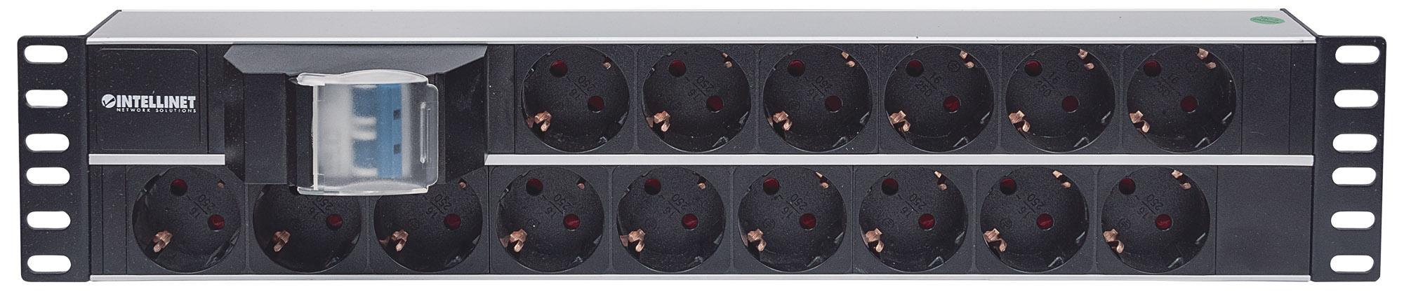 Multipresa 15 Posti da Rack 19'' 2U con Spina Schuko Angolata 2U INTELLINET