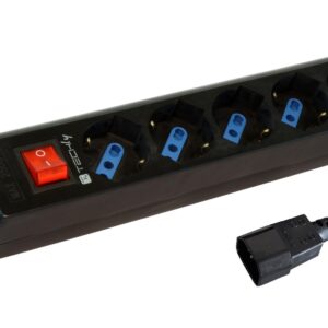 Multipresa 6 Posti Italiana Bipasso Nero con Spina VDE TECHLY