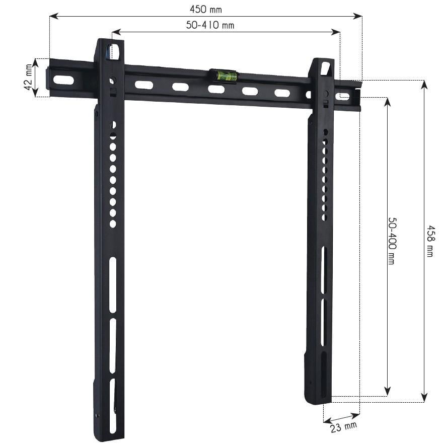 Supporto a Muro Fisso Ultra Slim per TV LED LCD 32-55'' Nero TECHLY - immagine 4