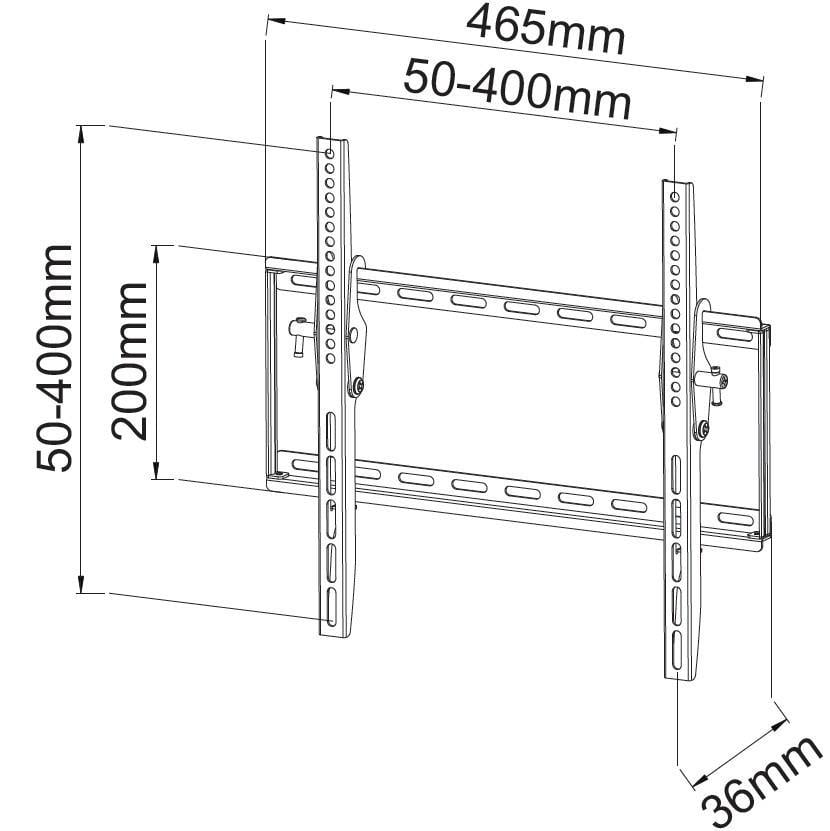 Supporto a Muro Inclinabile per TV LED LCD 23-55'' Nero TECHLY - immagine 4