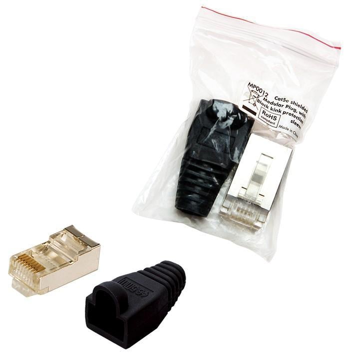 Plug Copriconnettore Cat.5E RJ45 Cavo Schermato 100pz Nero INTELLINET - immagine 4