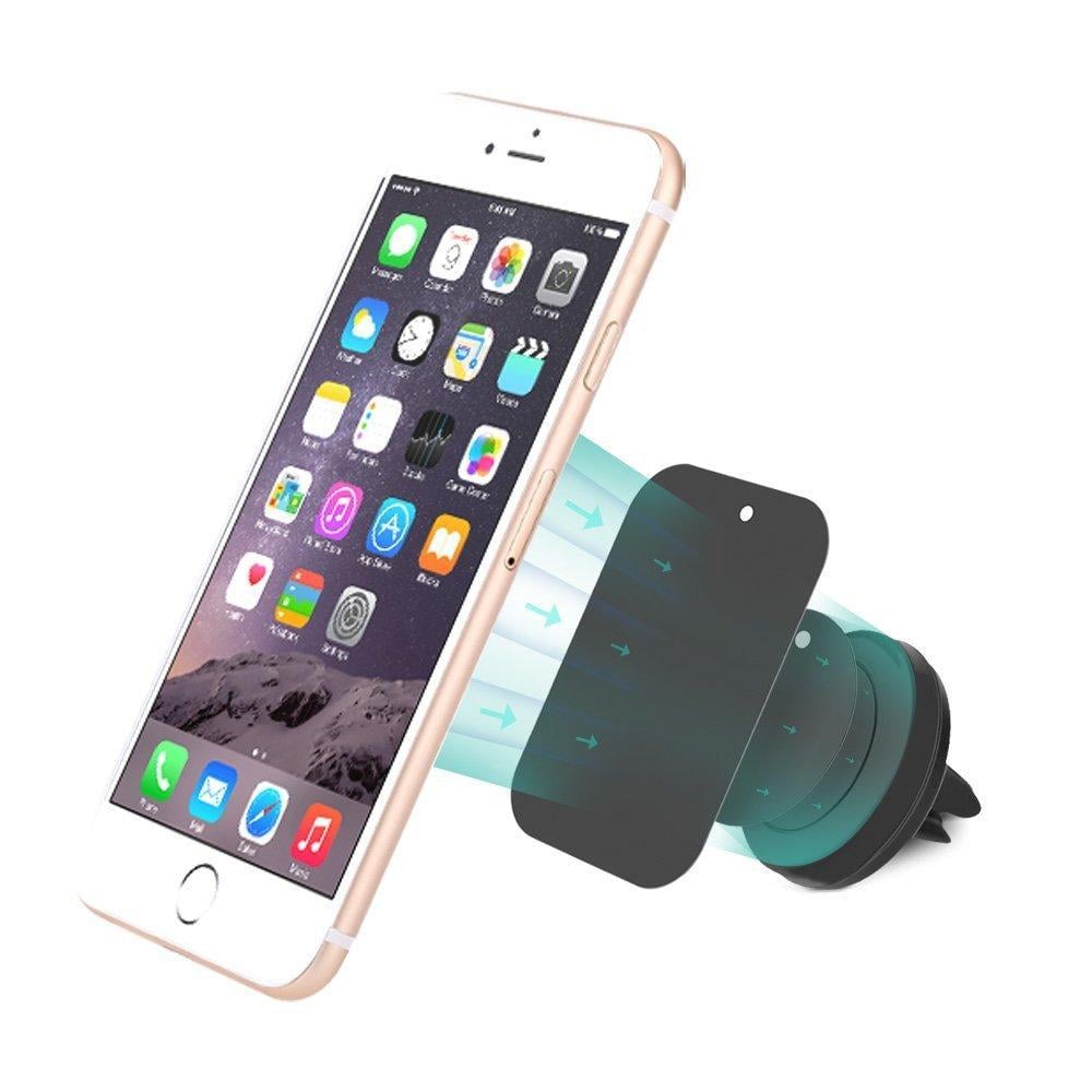 Supporto Magnetico da Auto per Smartphone e Tablet Nero TECHLY - immagine 4