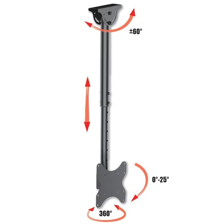 Supporto Telescopico a Soffitto fino a 1,6m per TV LED LCD 23-42'' TECHLY - immagine 4