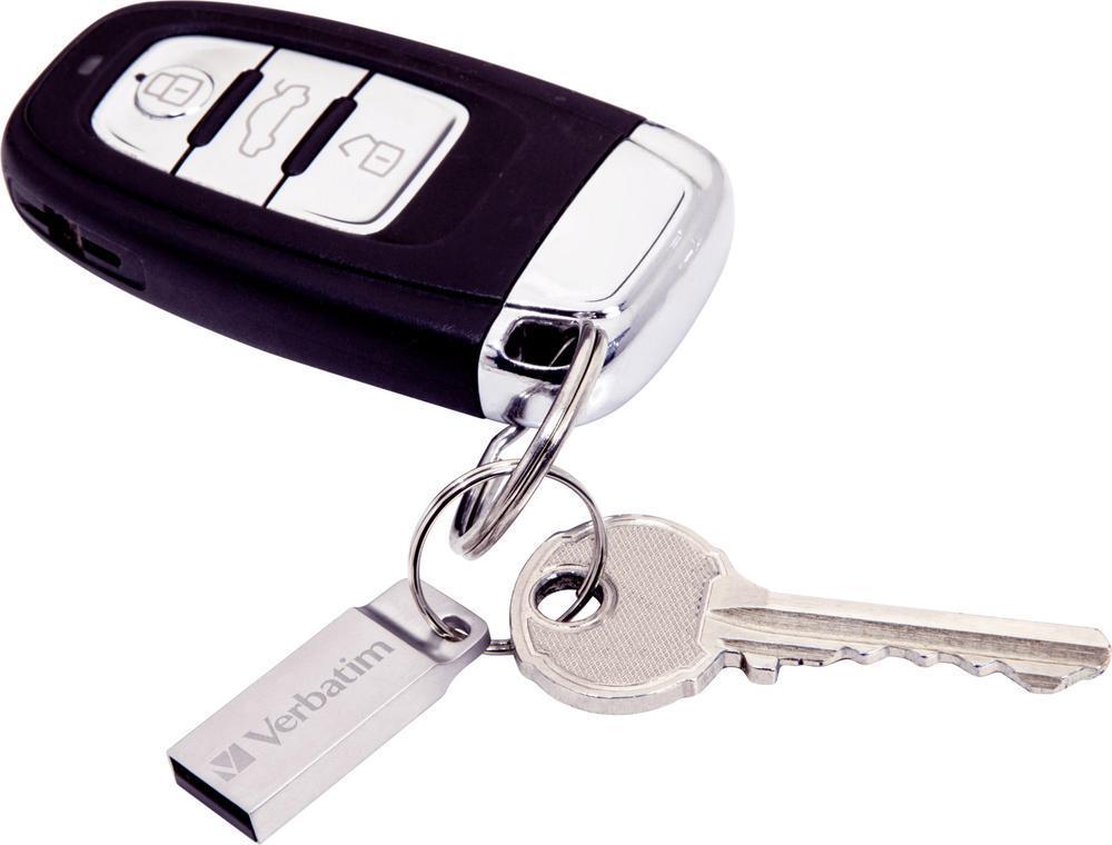 Mini Memoria USB Verbatim con Portachiavi 16GB Silver VERBATIM - immagine 4