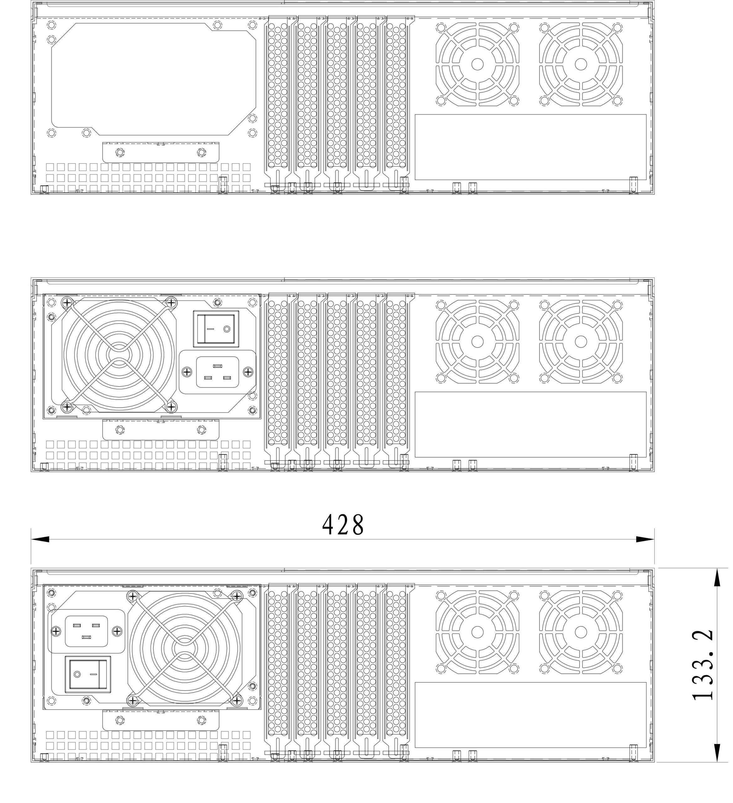 Chassis Industriale Rack 19'' 3U Nero Ultra Compact TECHLY - immagine 5