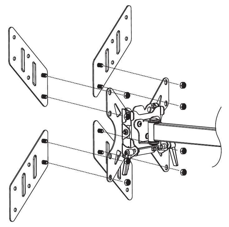 Adattatore per Supporto VESA da 200x200 a 400x400 Nero TECHLY - immagine 4