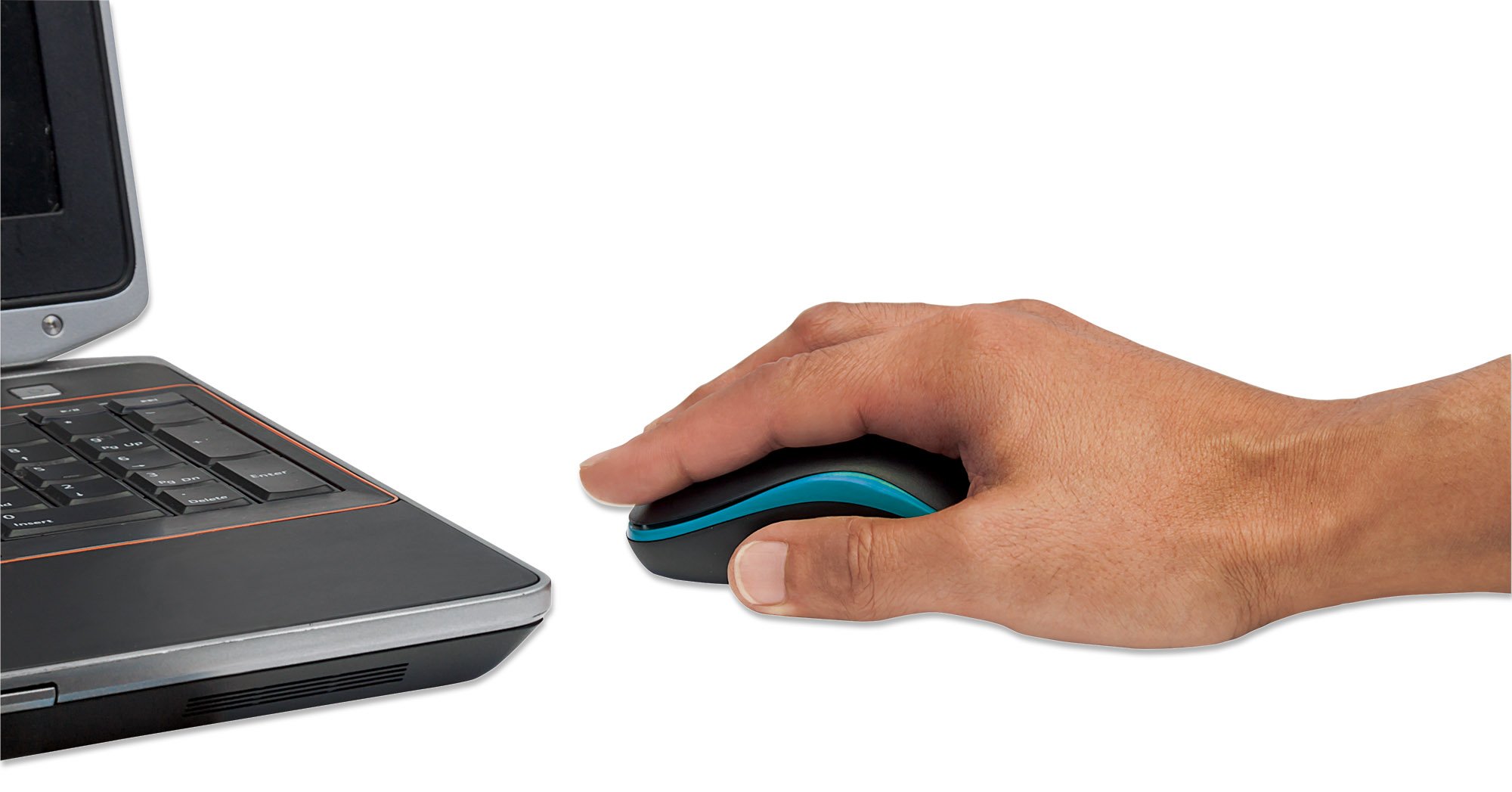 Mouse Ottico Wireless con Micro Ricevitore USB 1000dpi Nero/Azzurro MANHATTAN - immagine 4