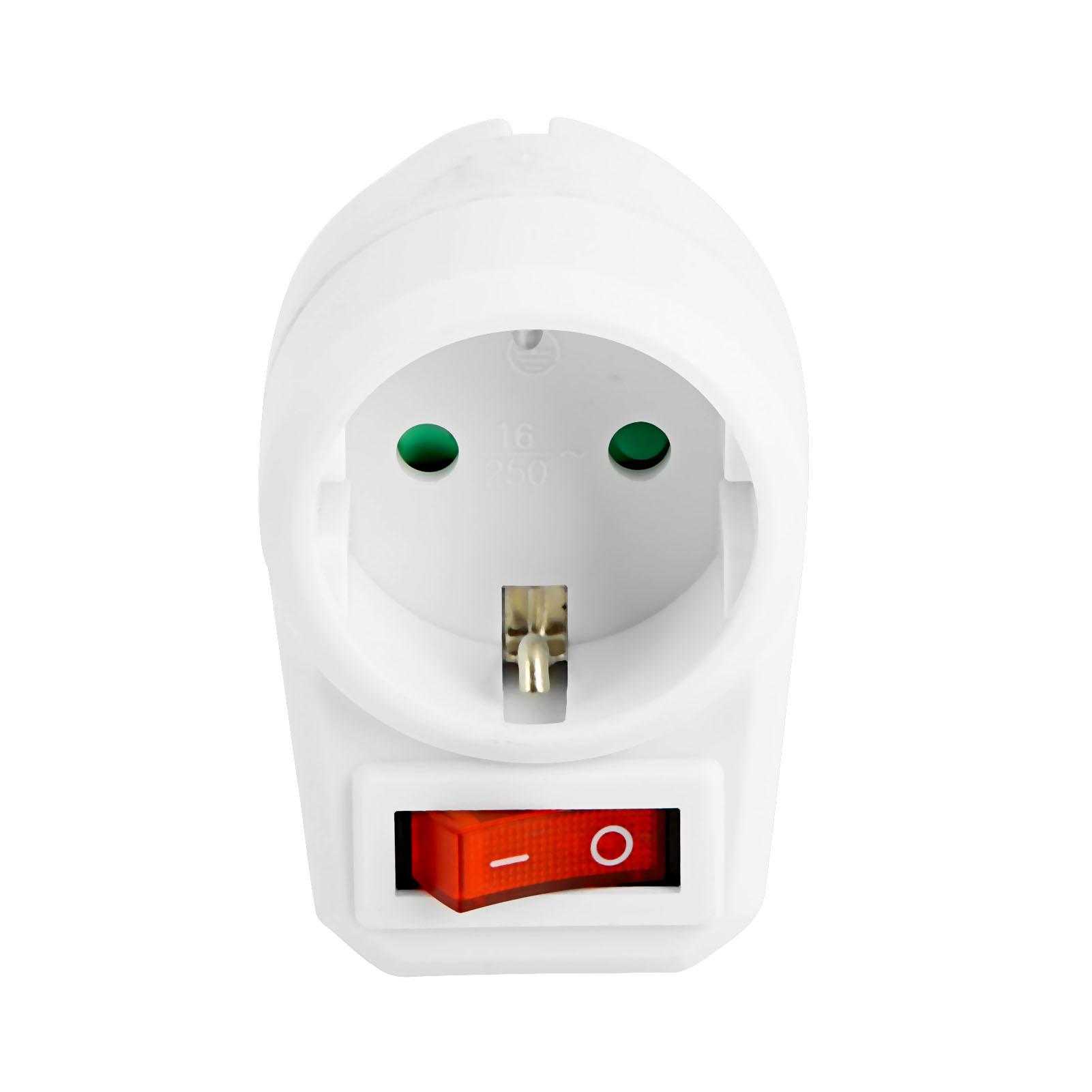 Adattatore con Presa Schuko CEE 7/4 con Interruttore Bianco GOOBAY - immagine 4