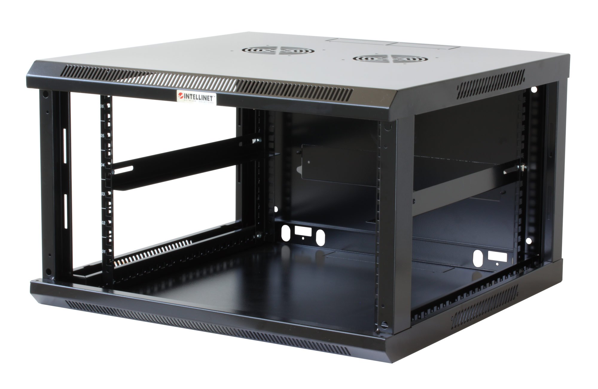 Armadio Rack 19'' a muro 9 unità sezione unica prof. 450 Nero INTELLINET - immagine 5