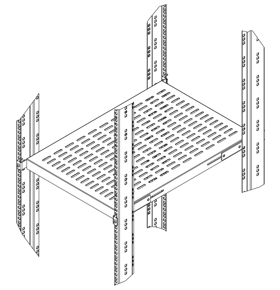 Base Armadio 19'' Regolabile per Server Rack 1U - Nero INTELLINET - immagine 4
