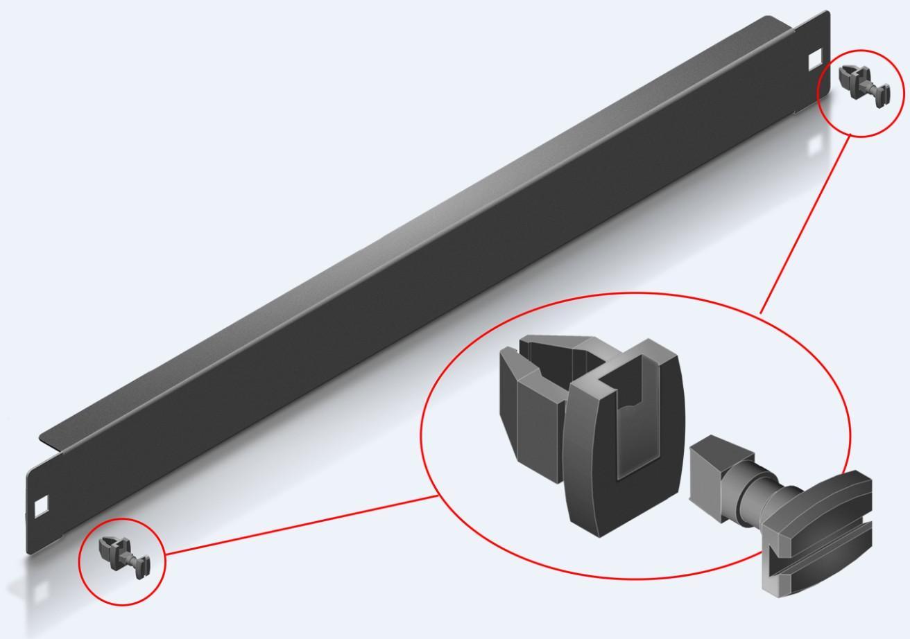 Pannello Cieco Toolless 4 Clip per Armadi Rack 19'' 2U Nero INTELLINET - immagine 4