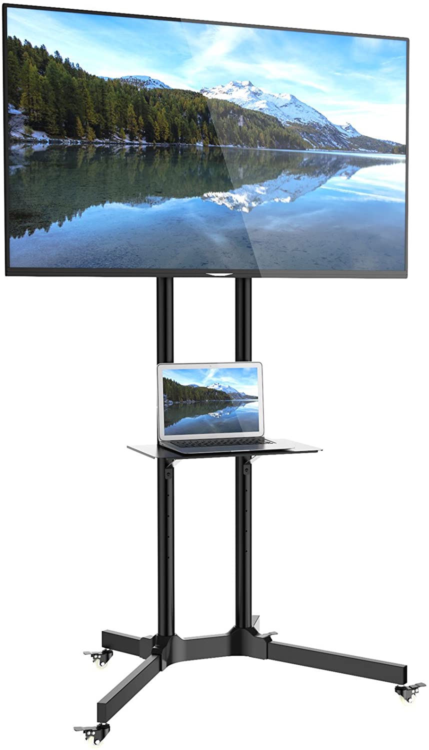 Carrello Supporto Pavimento Porta TV LCD/LED/Plasma 30''-65'' Mensola TECHLY - immagine 4