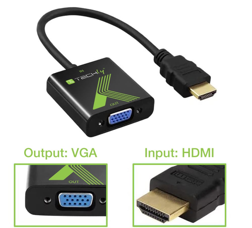 Cavo adattatore HDMI a VGA: risoluzione 1920x1200 TECHLY - immagine 4