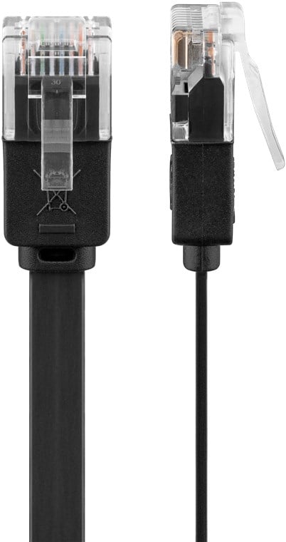 Cavo di rete Patch piatto in Rame Cat. 6 Nero UTP 15 m GOOBAY - immagine 3