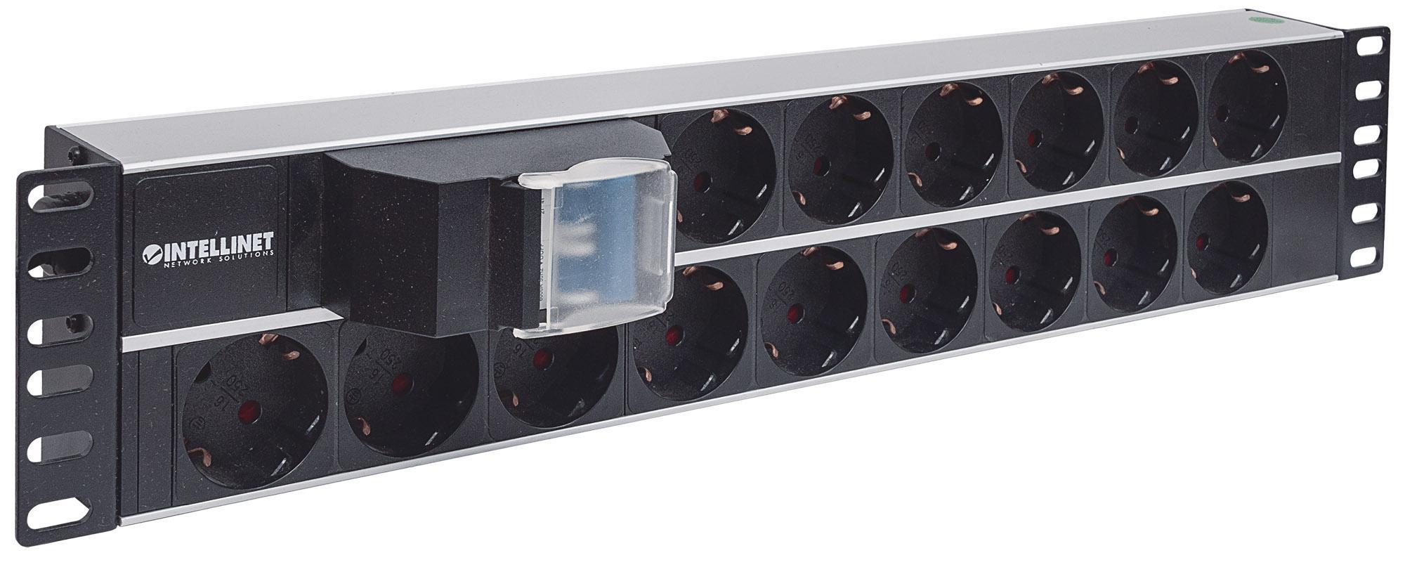 Multipresa 15 Posti da Rack 19'' 2U con Spina Schuko Angolata 2U INTELLINET - immagine 4