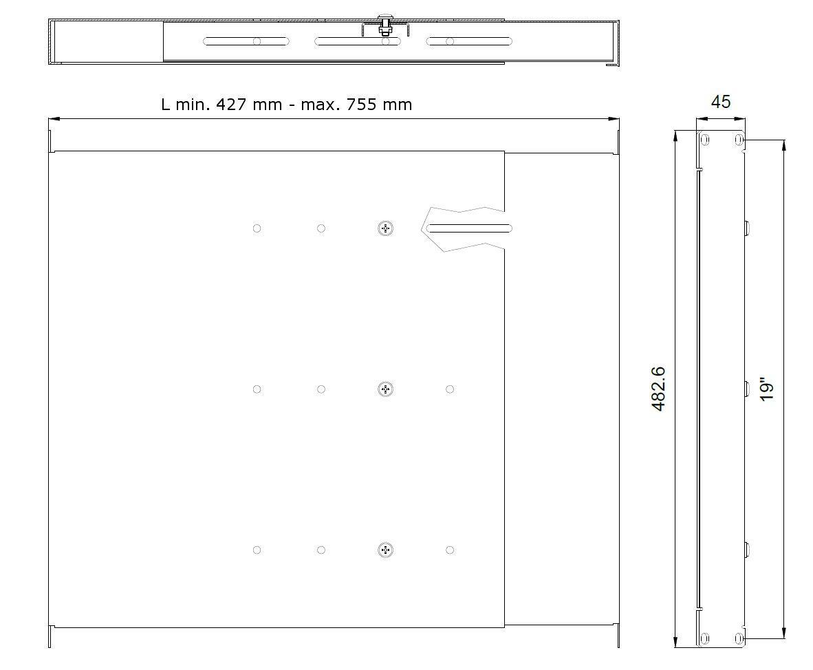 Mensola estensibile per Rack 19'' 1U Nero 4 punti INTELLINET - immagine 4