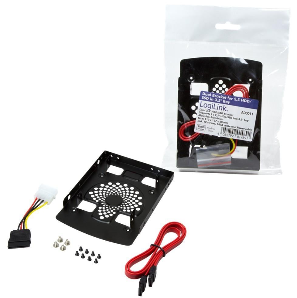 Kit di Montaggio per 2 HDD / SSD da 2,5'' su Alloggio da 3,5'' LOGILINK - immagine 4