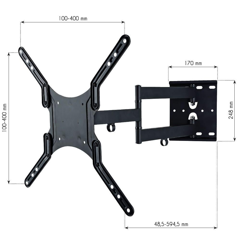 Supporto a Muro Ultra Slim per TV LED LCD 23-55'' Nero TECHLY - immagine 4