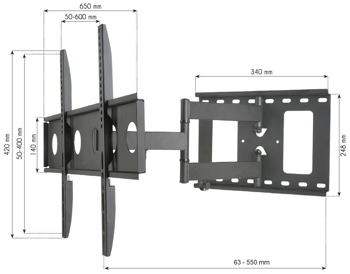 Supporto a Muro per TV LED LCD 32-65'' Estensibile Slim Full-Motion TECHLY - immagine 4