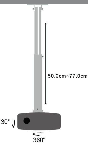 Supporto a soffitto professionale per proiettori estensione 50-77 cm TECHLY - immagine 4