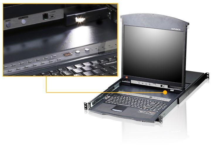 Switch KVM Cat.5E/6 a 8 porte con LCD 19'' Dual Rail, KL1508AN ATEN - immagine 4