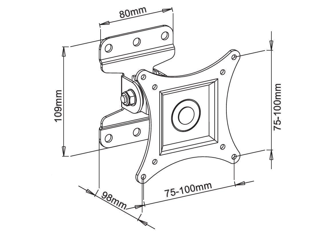 Supporto TV Nero 13''-30'': Montaggio a Muro Full Motion TECHLY - immagine 4
