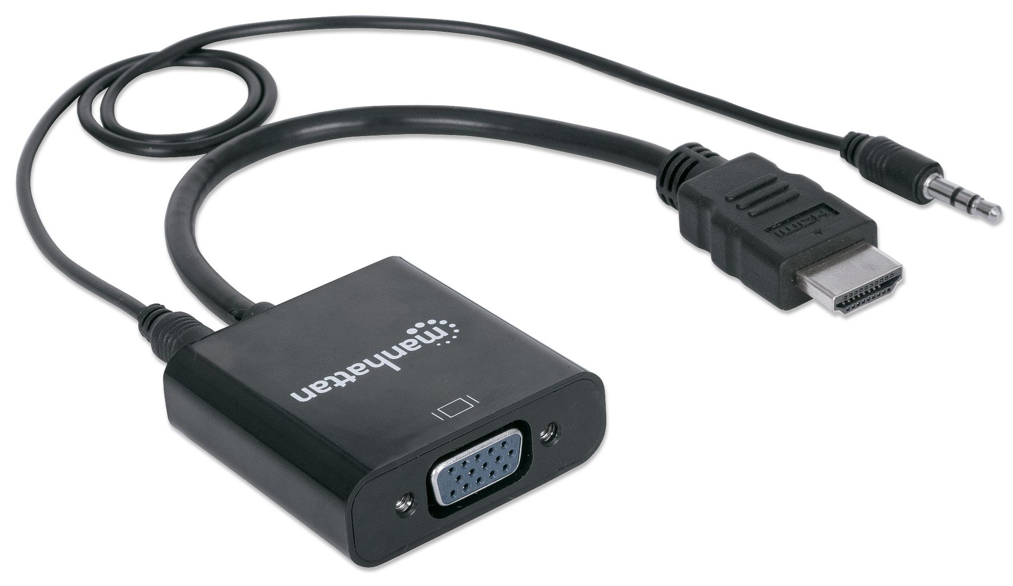 Cavo Convertitore da HDMI a VGA con Audio e MicroUsb 30cm Nero MANHATTAN - immagine 4
