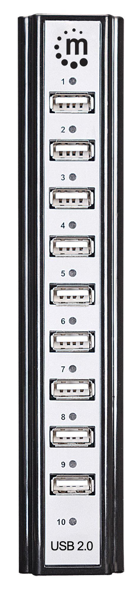 Hub USB 2.0 da Tavolo con 10 Porte: Velocità e Potenza MANHATTAN - immagine 4