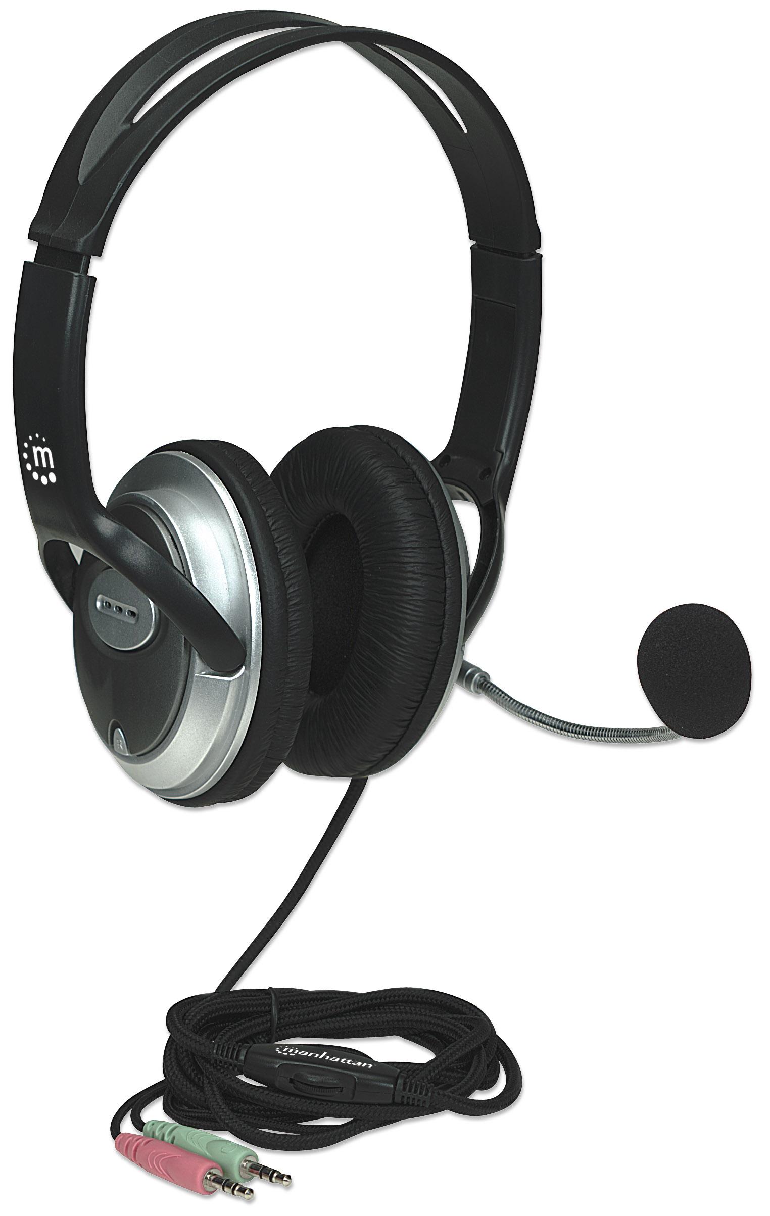 "Cuffia Stereo con Microfono - Design Classico 2x3.5mm" MANHATTAN - immagine 4