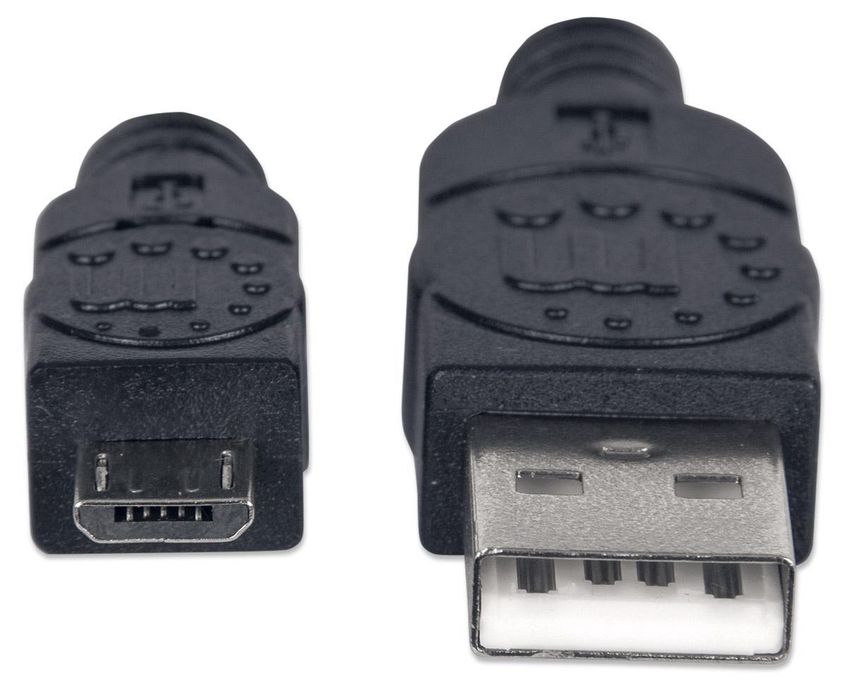 Cavo USB 2.0 A/Micro B 0,15m Nero MANHATTAN - immagine 4