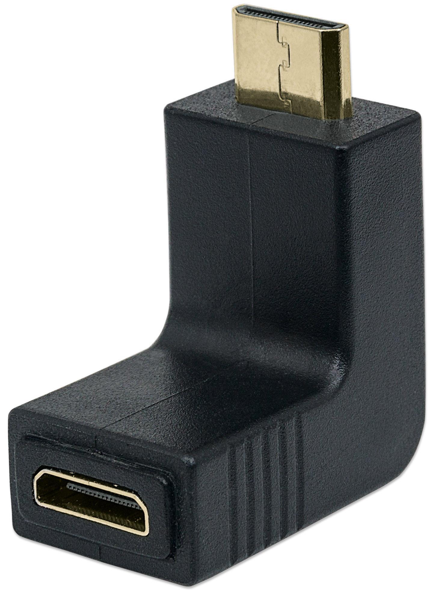 Adattatore HDMI Mini C Femmina a Mini C Maschio Angolato Nero MANHATTAN - immagine 4
