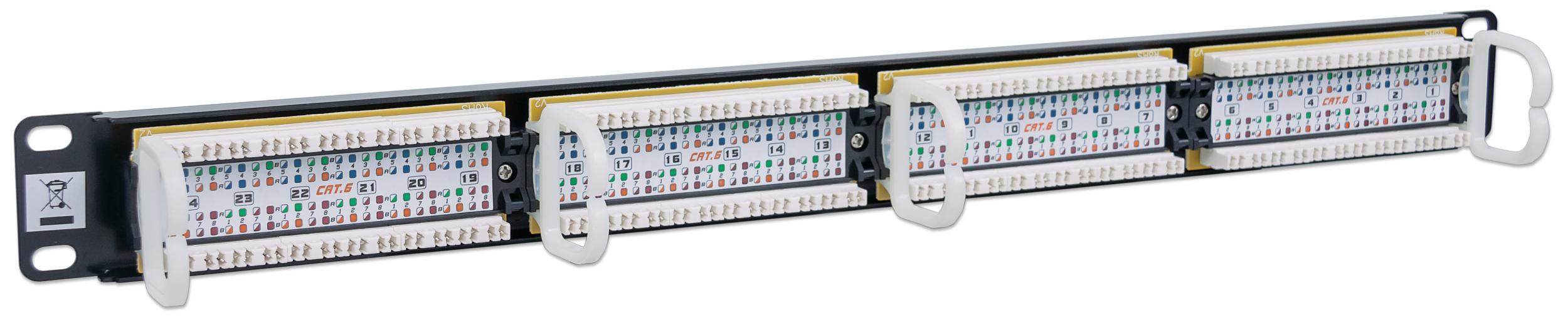 "Patch Panel UTP 24 Porte RJ45 Cat.6" INTELLINET - immagine 4