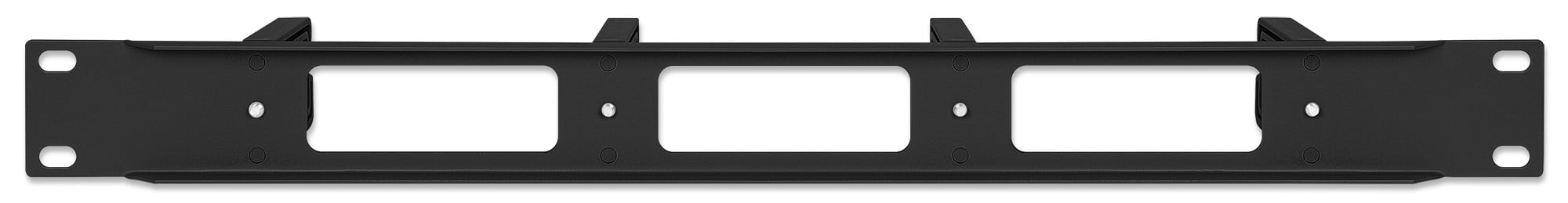 Pannello Passacavi 4 Anelli in Plastica Lunghi 3 Fori 1U Nero INTELLINET - immagine 4